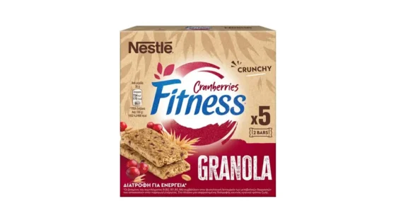 Nestle Fitness Μπάρες Granola Crunchy με Cranberries 5x38g