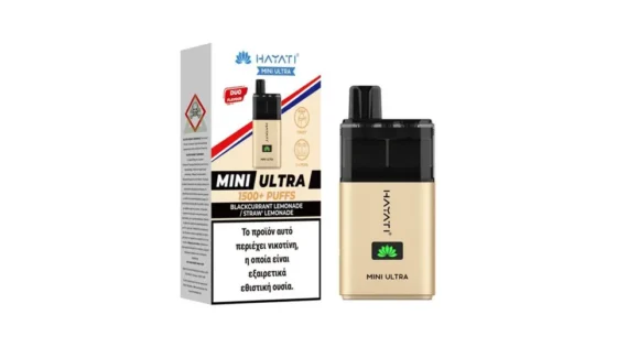 Hayati Mini Ultra 1500+ Puffs Ηλεκτρονικό Τσιγάρο Μιας Χρήσης Blackcurrant Lemonade & Strawberry Lemonade 1τεμ